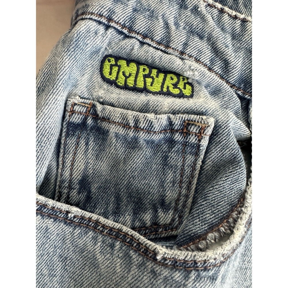 Empyre Streetwear Baggy Jeans Sz: 10 Blue 90s Loose Fit Graffiti Cotton Denim
